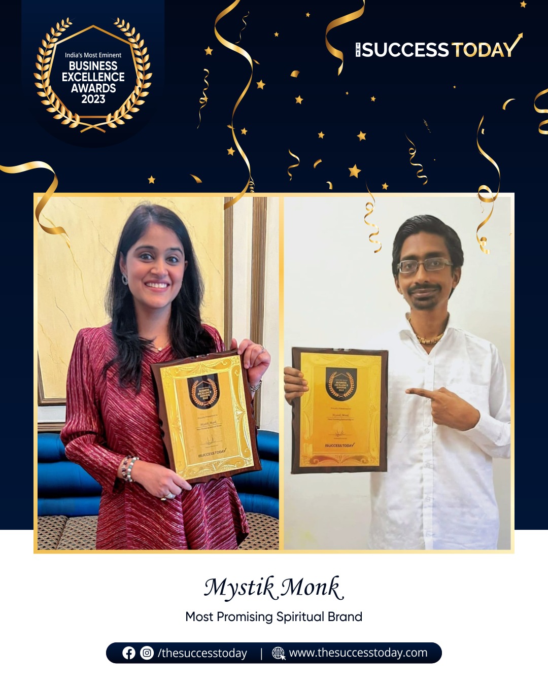 Swati Aggarwal & Mehul Vora - Co-Founders | Mystik Monk - The Success Today - Success Today - thesuccesstoday