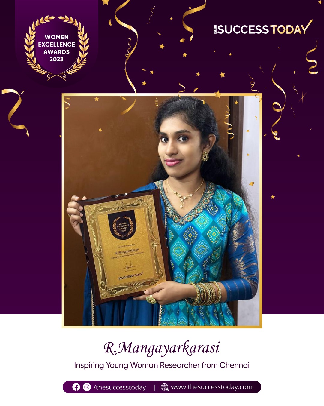 R. Mangayarkarsi | Young Researcher - The Success Today - Success Today - thesuccesstoday