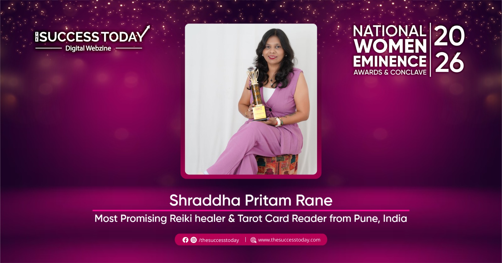 Shraddha Pritam Rane - Most Promising Reiki Healer & Tarot Card Reader from Pune, India - The Success Today